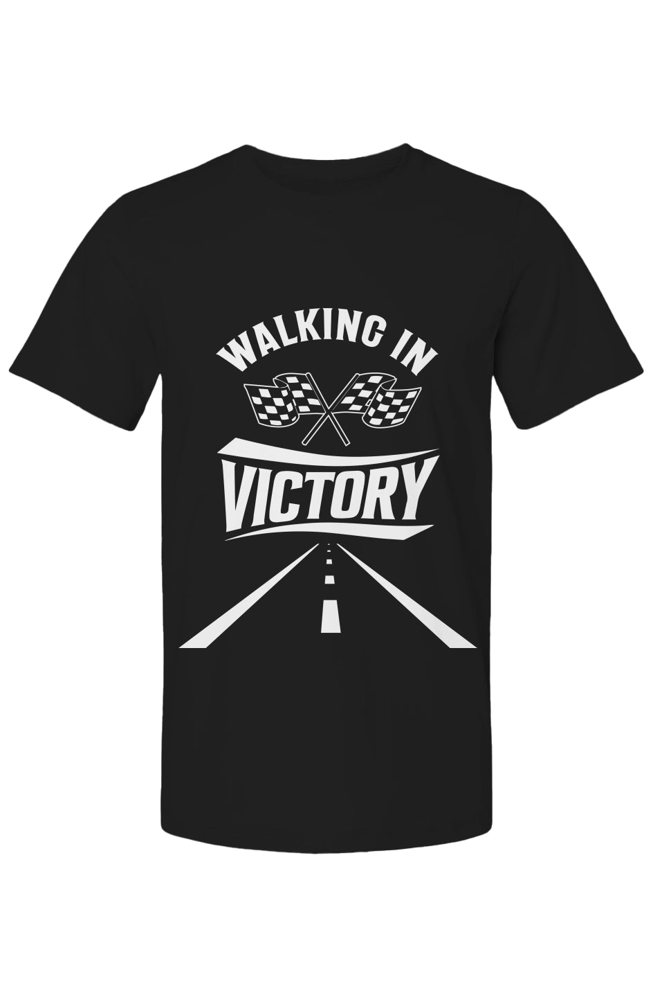 Walking In Victory Christian Men’s T-Shirt – Black
