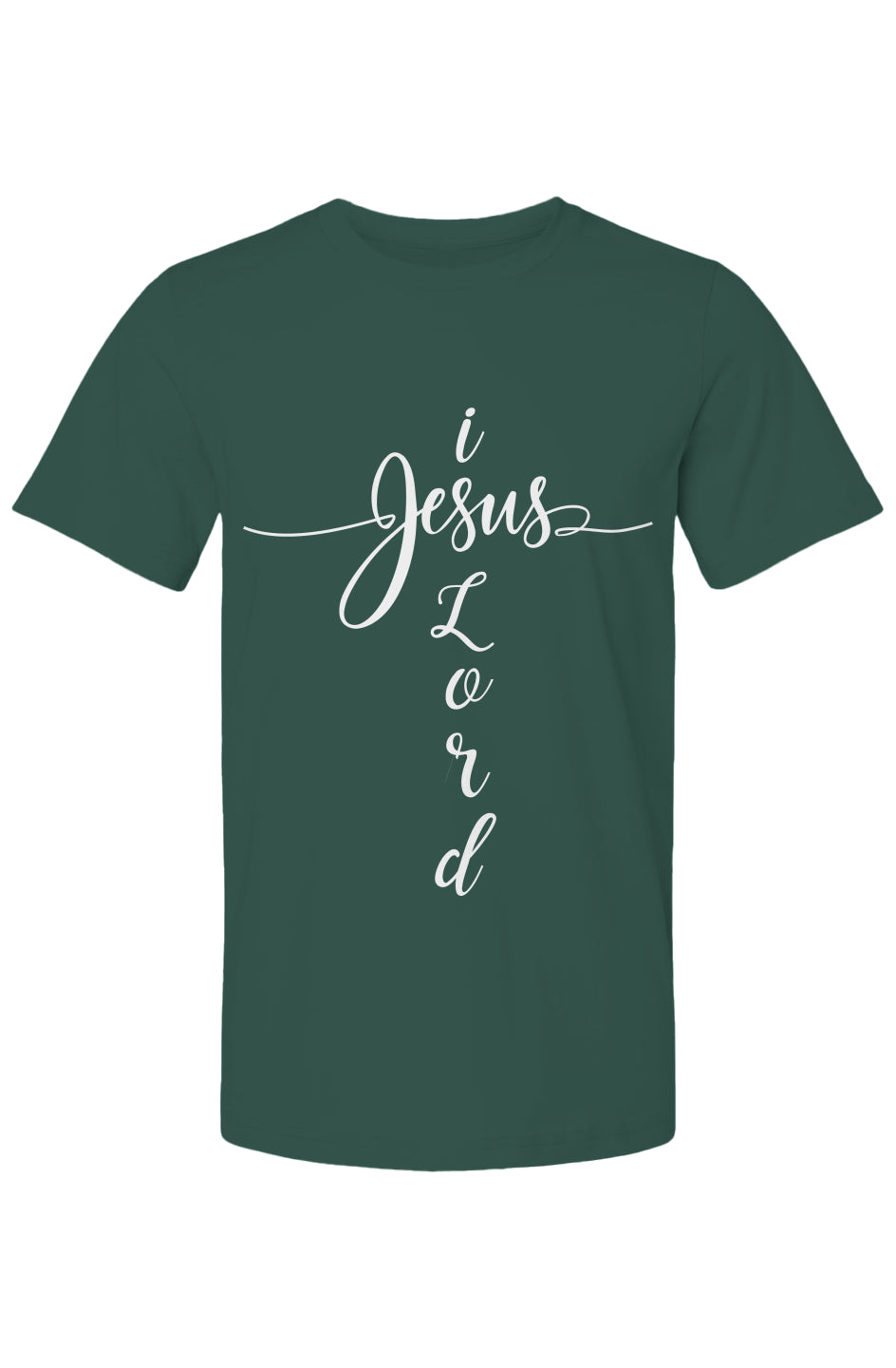 Jesus Is Lord Christian Men’s T-Shirt – Forest Green