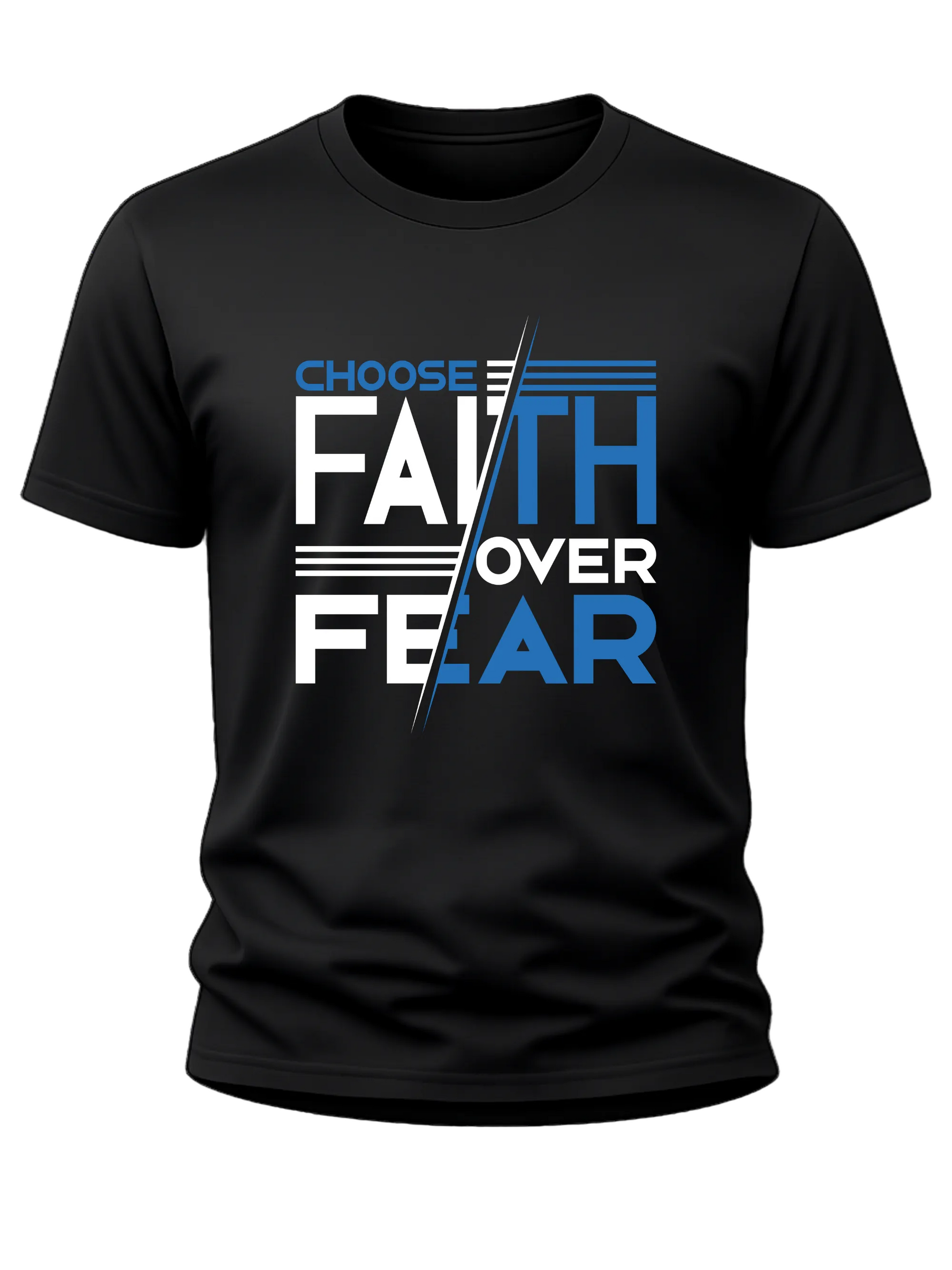 Choose Faith Over Fear Christian T Shirt black unisex faith apparel
