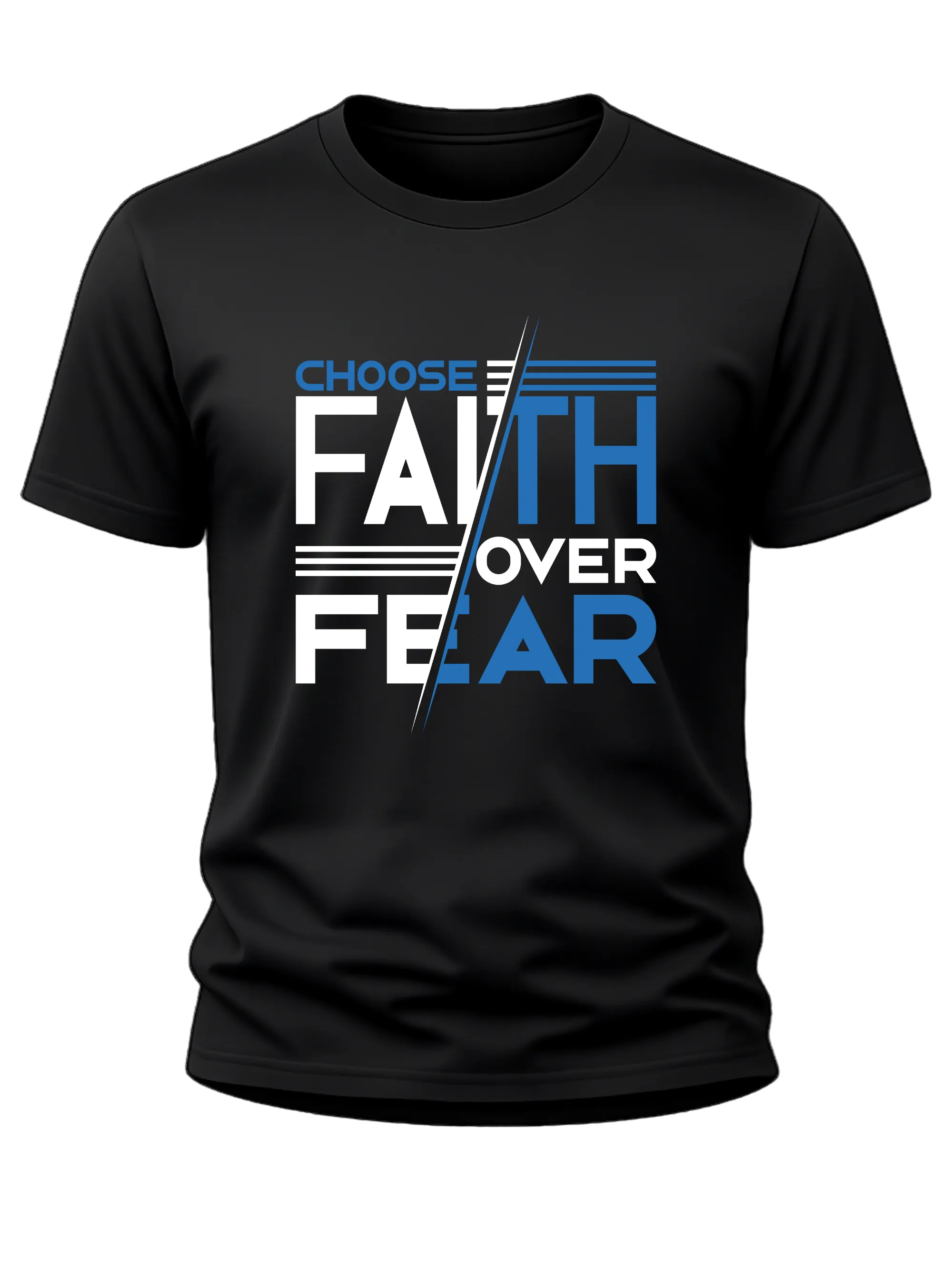 Choose Faith Over Fear Christian T Shirt black unisex faith apparel