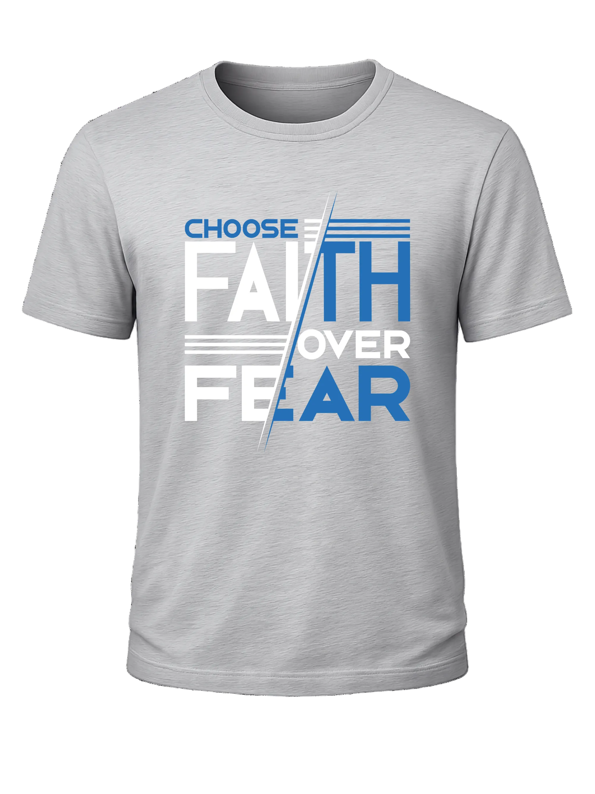 Choose Faith Over Fear Christian T Shirt gray unisex faith apparel